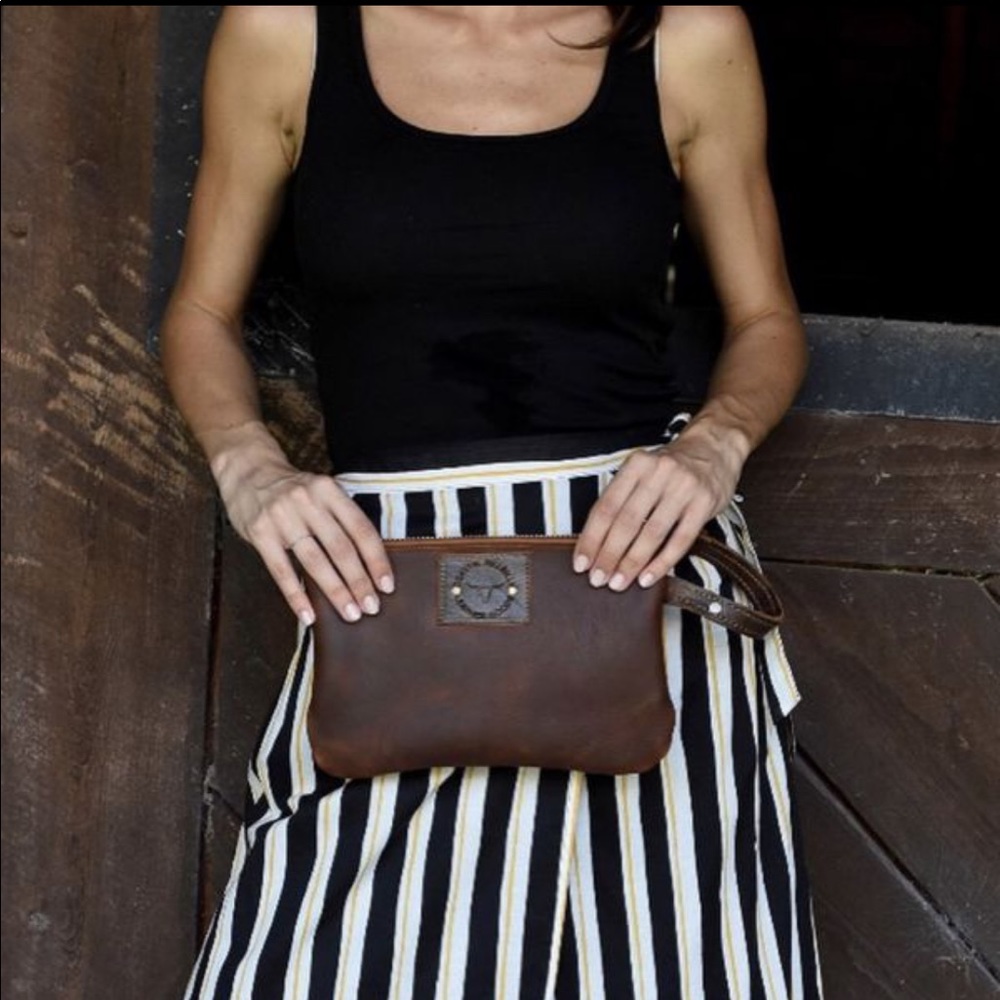 Handmade Leather purse crossbody bag clutch